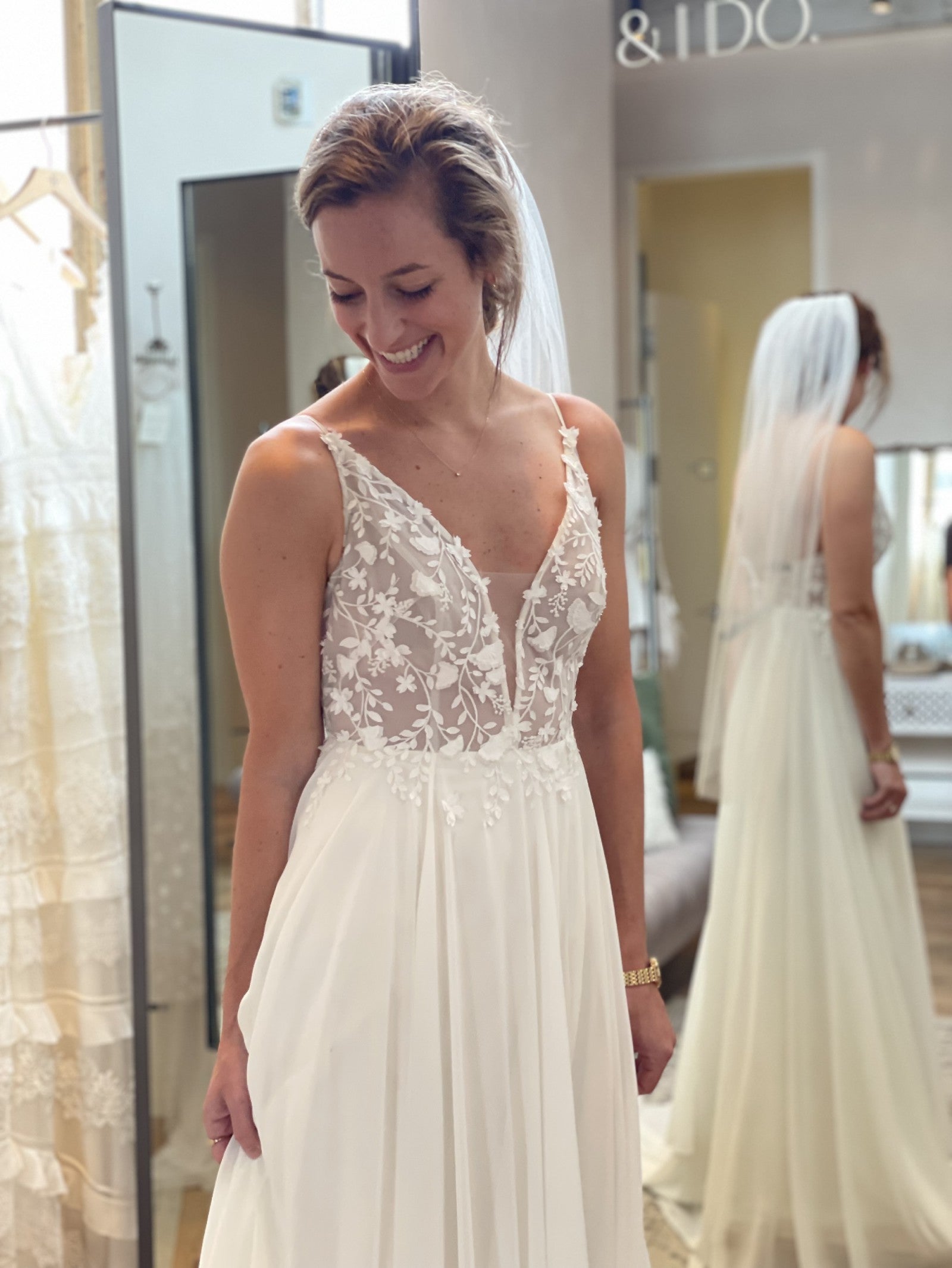 Jenny Yoo Kelsey Gown - Elegant A-Line Wedding Dress with Lace Details | Perfect for Bridal, Formal Events & Special Occasions