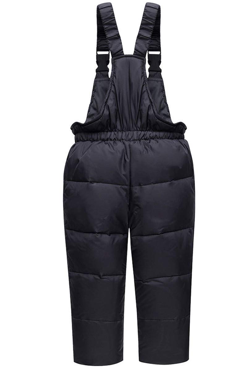 REWANGOING Winter Warm Two-Piece Fur Trim Hooded Puffer Down Jacket & Ski Bib Pants Set for Baby Girls - Cozy Snowsuit for Outdoor Play, Skiing & Cold Weather Adventures