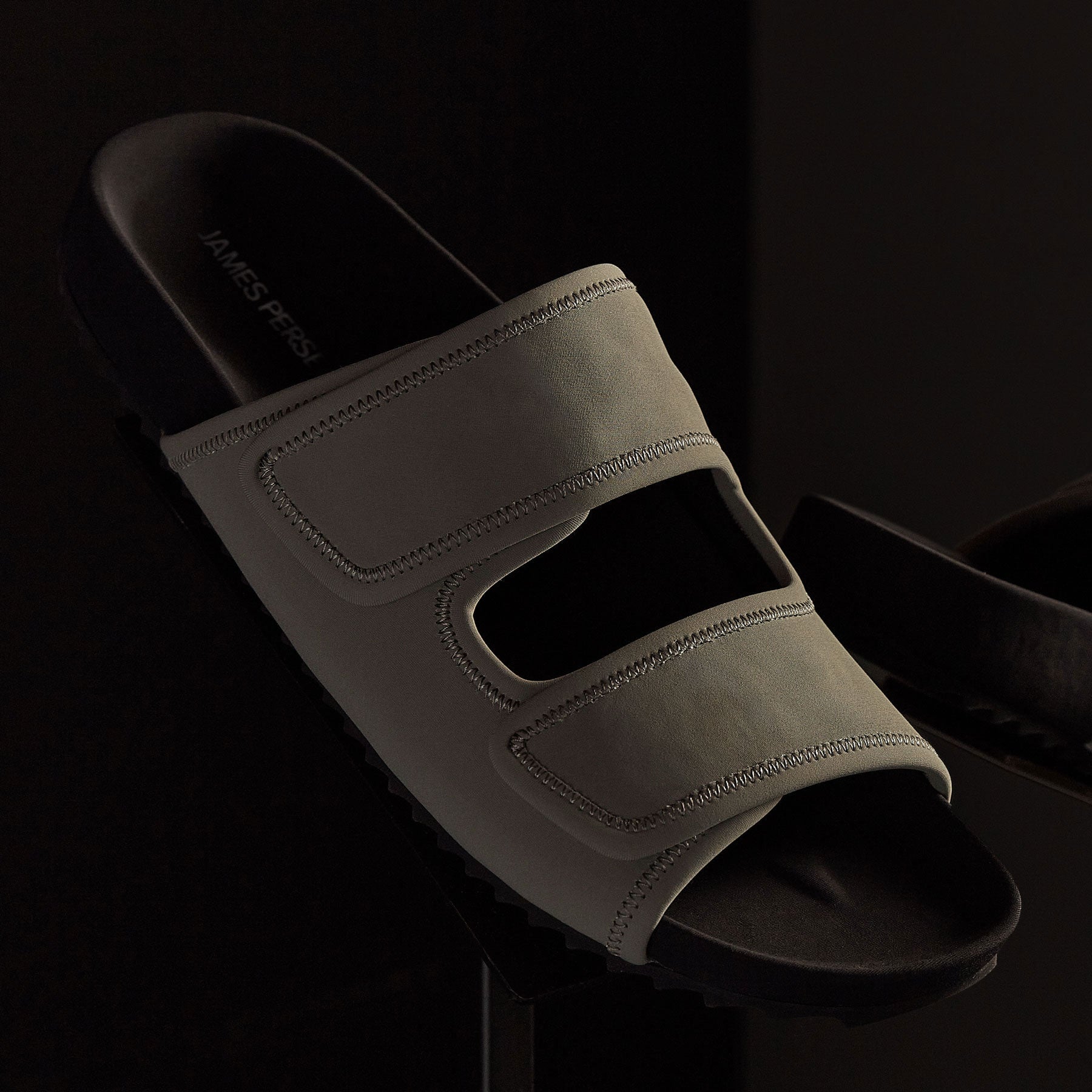 Army Green & Black Binding Velcro Slide Shoes - Comfortable & Adjustable for Outdoor, Hiking, and Casual Wear