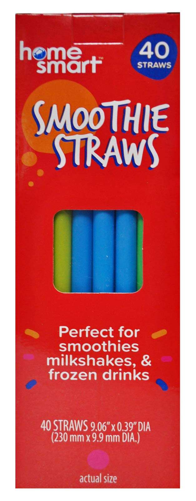 40-Pack Home Smart Smoothie Straws - Reusable, BPA-Free Drinking Straws for Smoothies, Juices & Cocktails - Perfect for Parties, Picnics & Daily Use