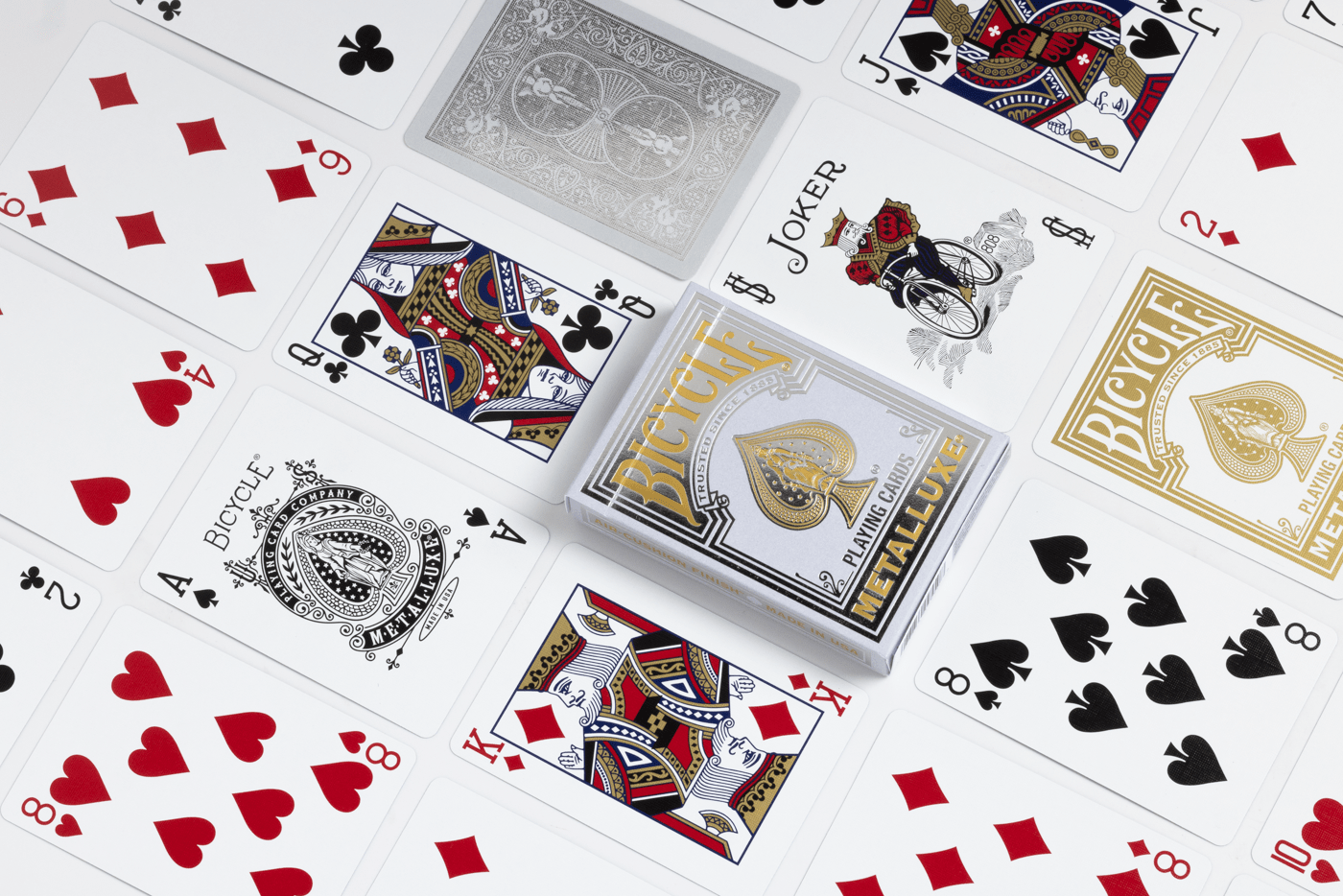 Premium Bicycle Metalluxe Playing Cards - Luxury Metallic Finish for Poker, Magic Tricks & Card Games - Perfect for Casino Nights, Gifts & Collectors
