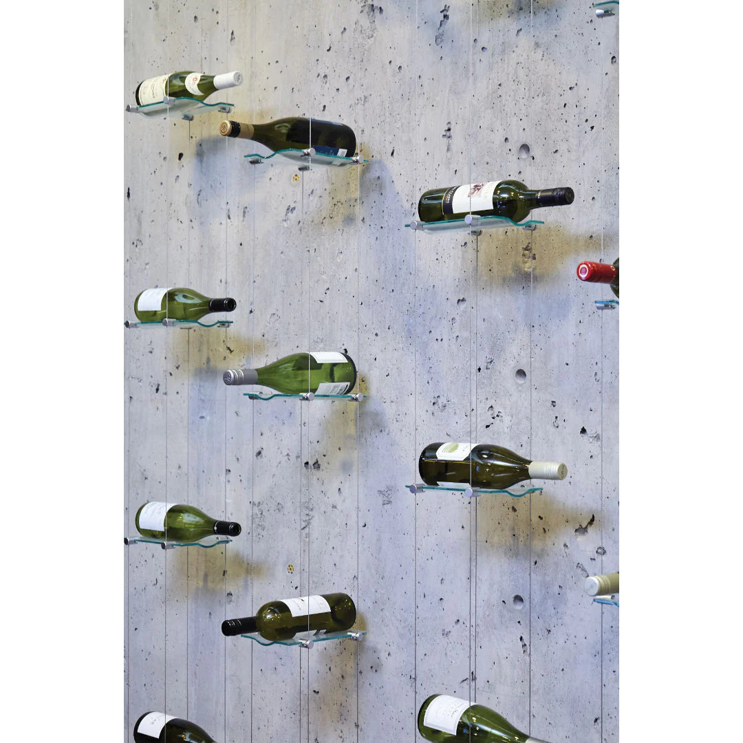 Blue Grouse 6 Bottle Floating Cable Wine Rack Display Kit - Modern Wine Storage Solution for Home Bars, Restaurants, and Wine Cellars