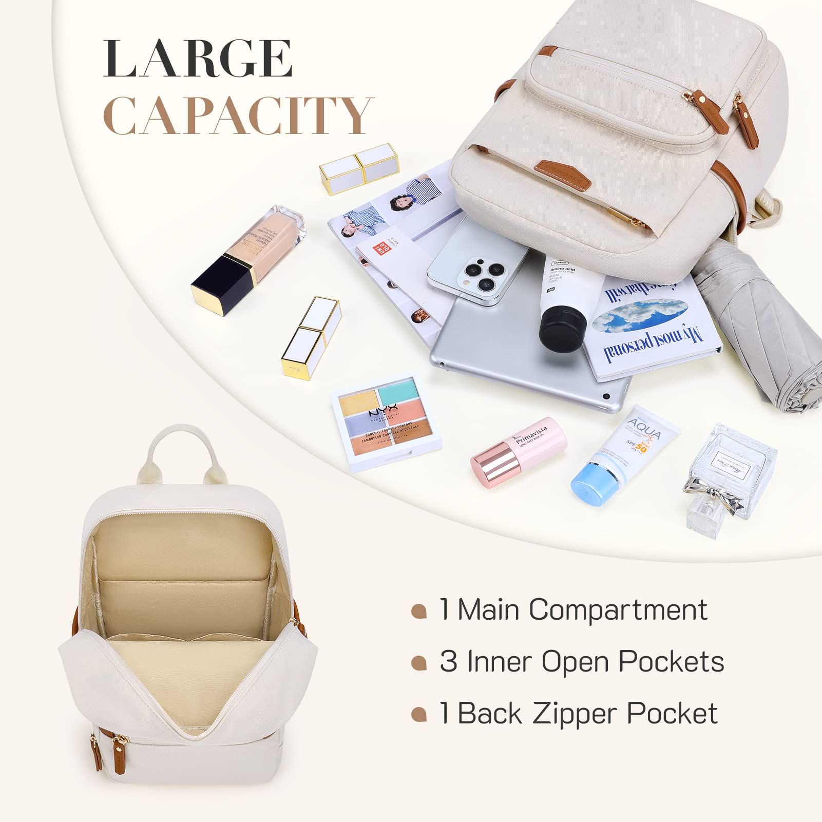 Missnine Mini Backpack for Women - Cute Canvas Daypack for Dating & Daily Use