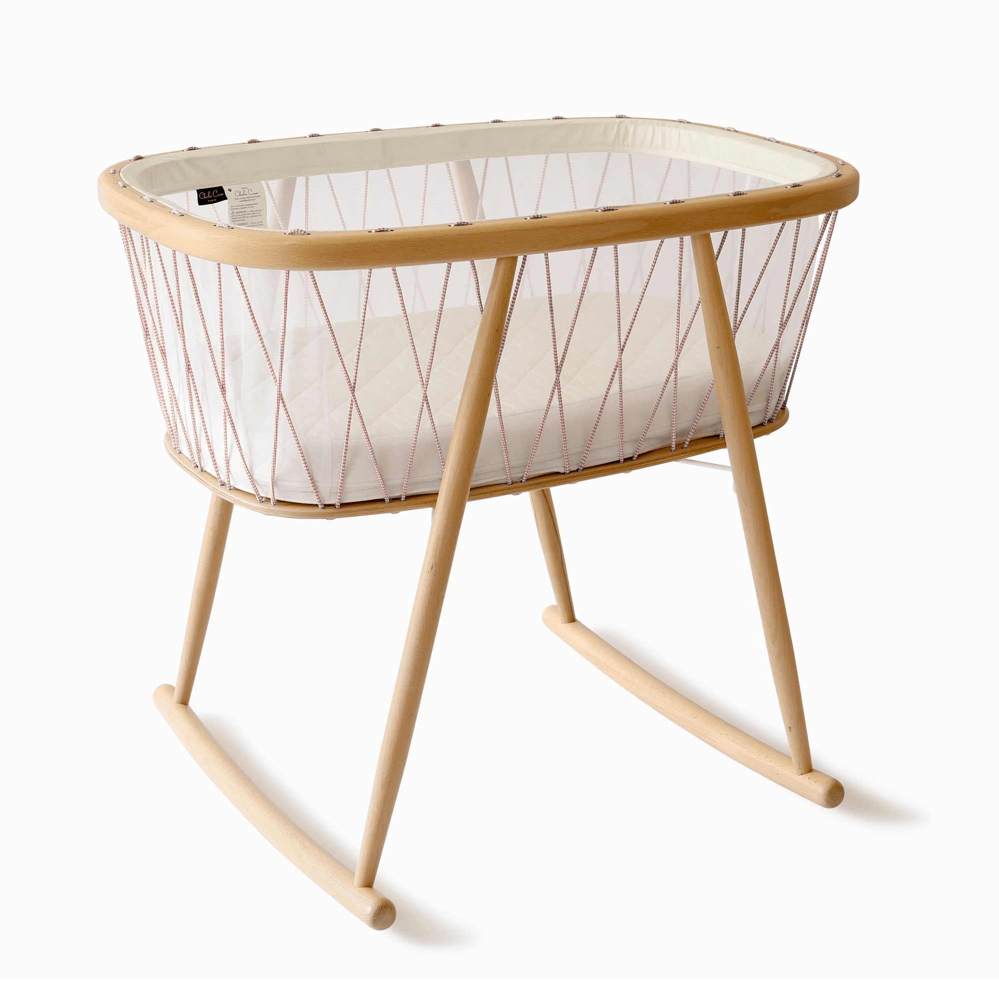 Charlie Crane Kumi Mesh Bassinet with Organic Mattress - Breathable Baby Crib for Safe Sleep, Nursery & Travel - Perfect for Newborns & Infants