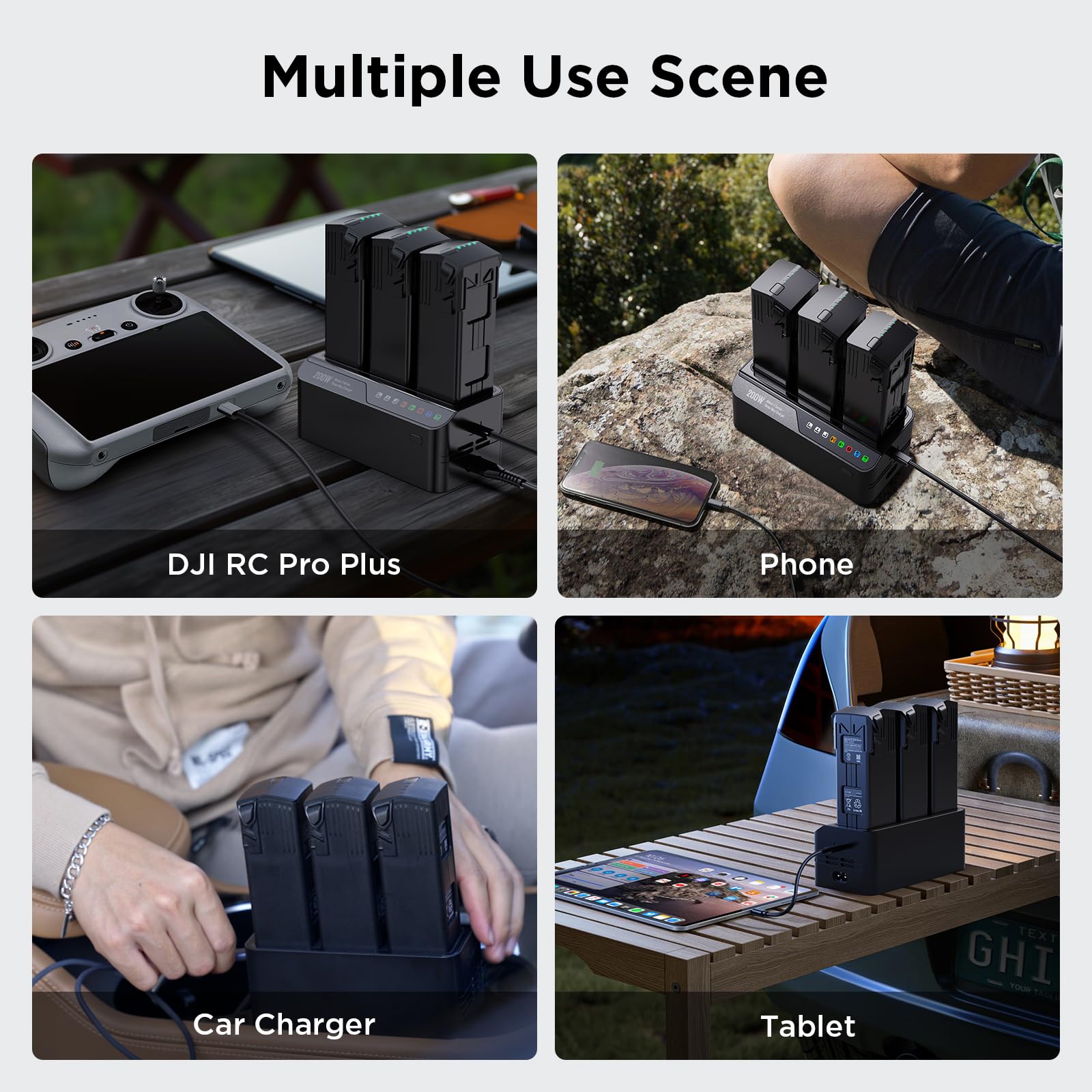 DJI Mavic 3 Pro Fast Charging Hub - 200W Rapid Charger for Mavic 3/Pro/Classic/Enterprise/Thermal Drones (1 Hour to Charge 3 Batteries) - Perfect for Travel, Aerial Photography & Professional Drone Operations