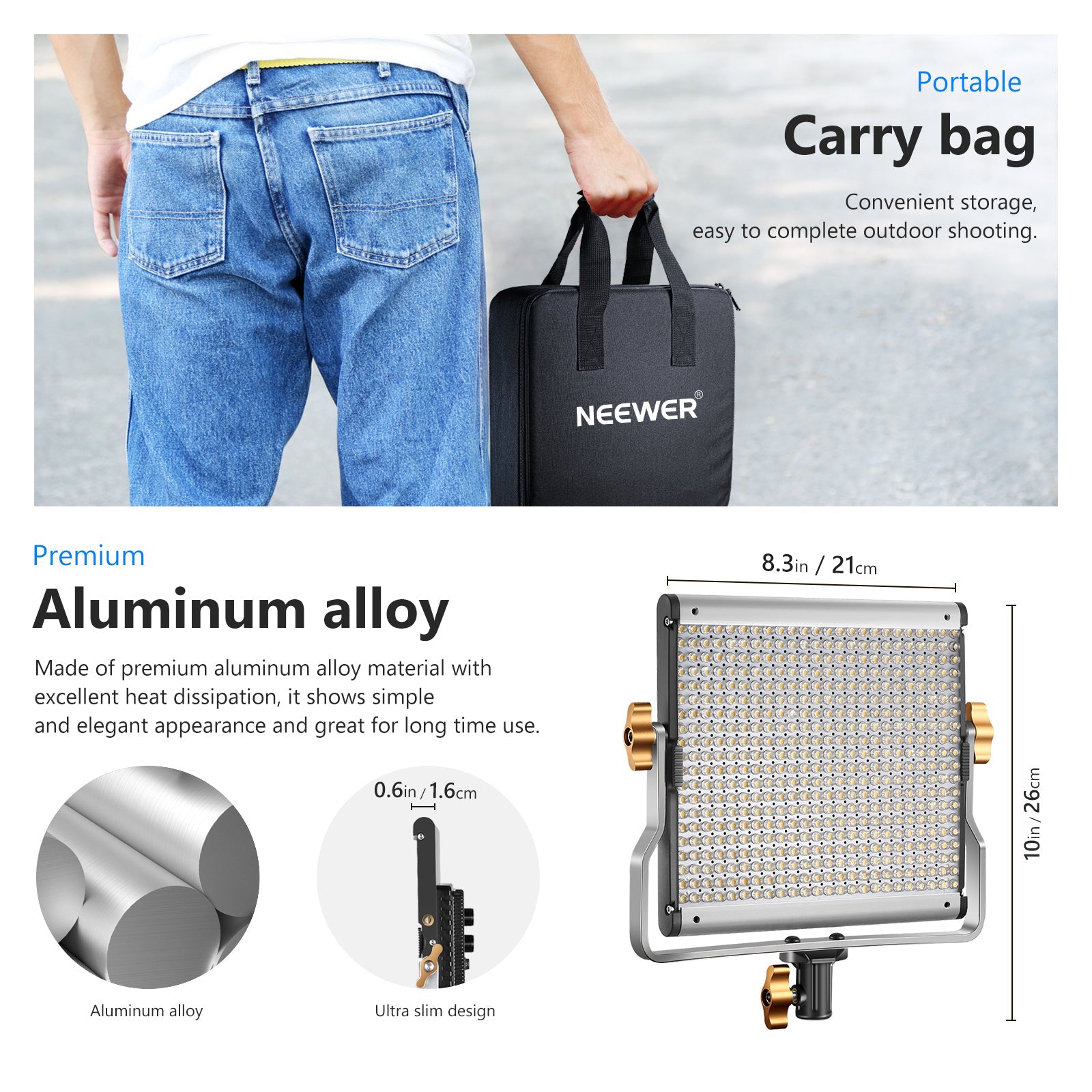 Neewer NL480 Bi-Color LED Panel Light - 480W Studio Lighting for Photography, Videography & YouTube Videos - Perfect for Portrait, Product Shoots & Live Streaming