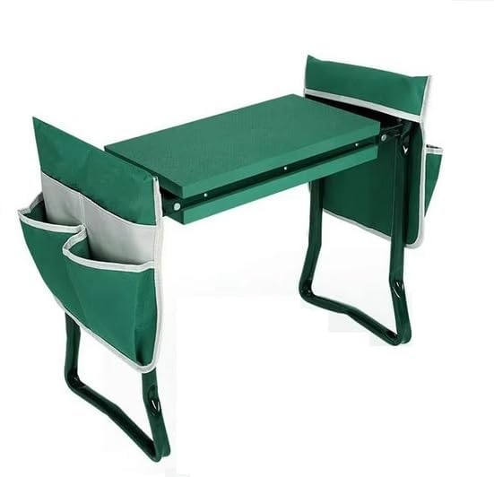 Foldable Garden Kneeler and Seat with Thickened Soft Pad - Ergonomic Kneeling Stool with 2 Tool Pouches for Gardening, Weeding, Planting - Perfect Outdoor Kneeler Bench for Seniors & Gardeners