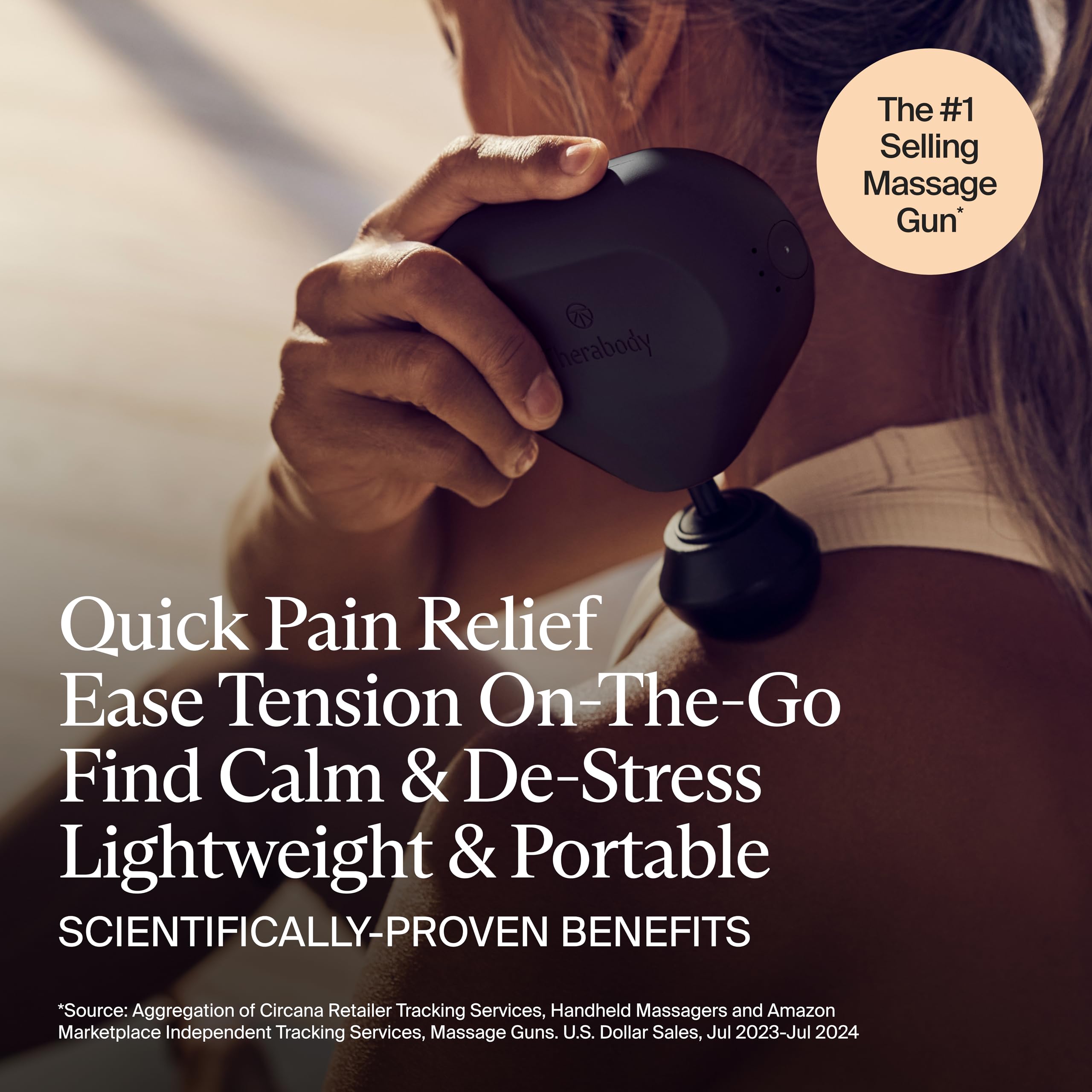 TheraGun Mini 2nd Gen - Portable Deep Tissue Massage Gun for Muscle Pain Relief in Neck, Back, Leg, Hand & Shoulder - Compact Handheld Percussion Massager for Athletes, Travel & Home Use (Black)