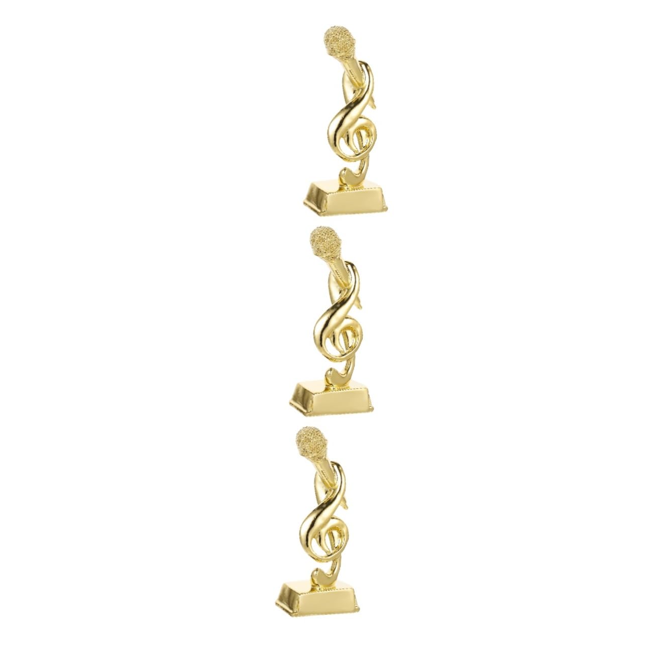 SUPVOX 3-Piece Gold First Place Singing Trophy Microphone Set - Resin Table Decor for Kids, Students & Singing Competitions | Perfect for Award Ceremonies, Room Decor & Musical Gift Ideas