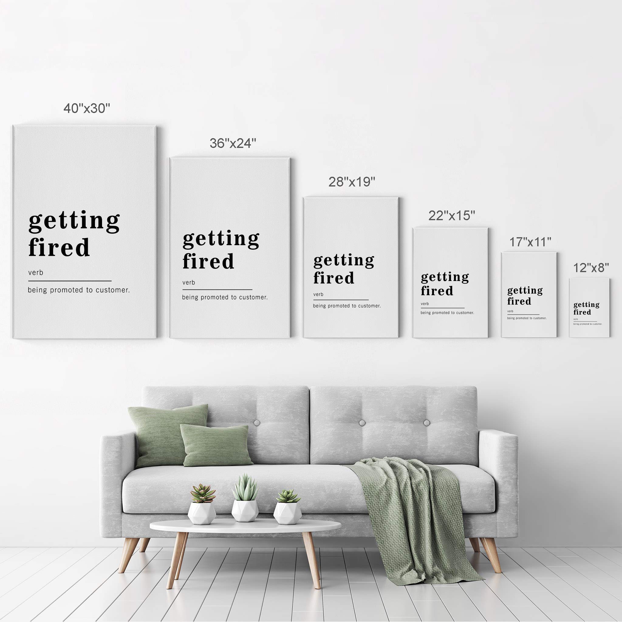 Funny 'Getting Fired' Definition Dictionary Art Print - Motivational Office Wall Decor for Living Room, Bedroom & Bathroom - Ready to Hang 40x30 Canvas Made in USA | Perfect for Home Offices, Gag Gifts & Break Room Humor