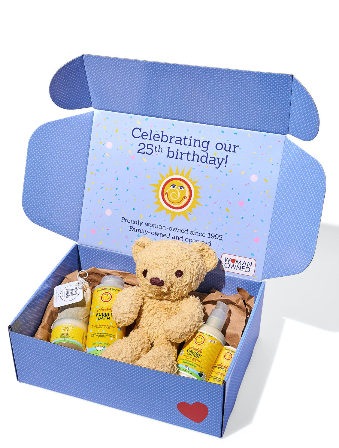 Calendula™ Teddy Bear Gift Box - Adorable Plush Stuffed Animal for Birthdays, Baby Showers & Valentine's Day | Perfect Cuddly Gift for Kids & Romantic Present