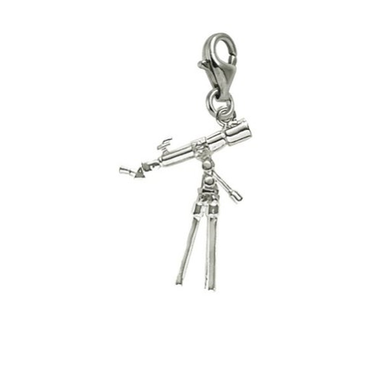Telescope Charm with Lobster Claw Clasp - Silver Jewelry Pendant for Bracelets & Necklaces - Perfect for DIY Jewelry Making & Gift Giving