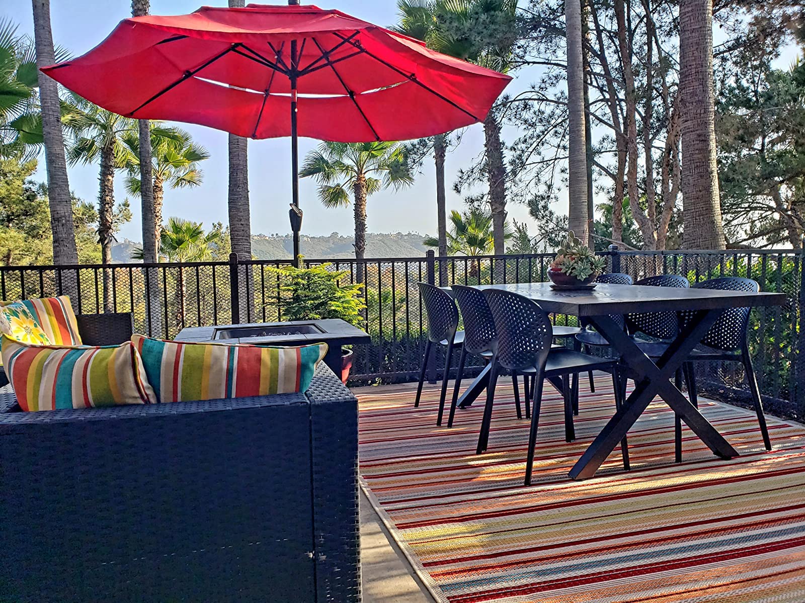 2 Pack Modern Stackable Patio Chairs - Indoor/Outdoor Dining Side Chairs for Pool, Kitchen, Living Room & Restaurant - Black (Perfect for Backyard, Deck, Garden & Commercial Use)