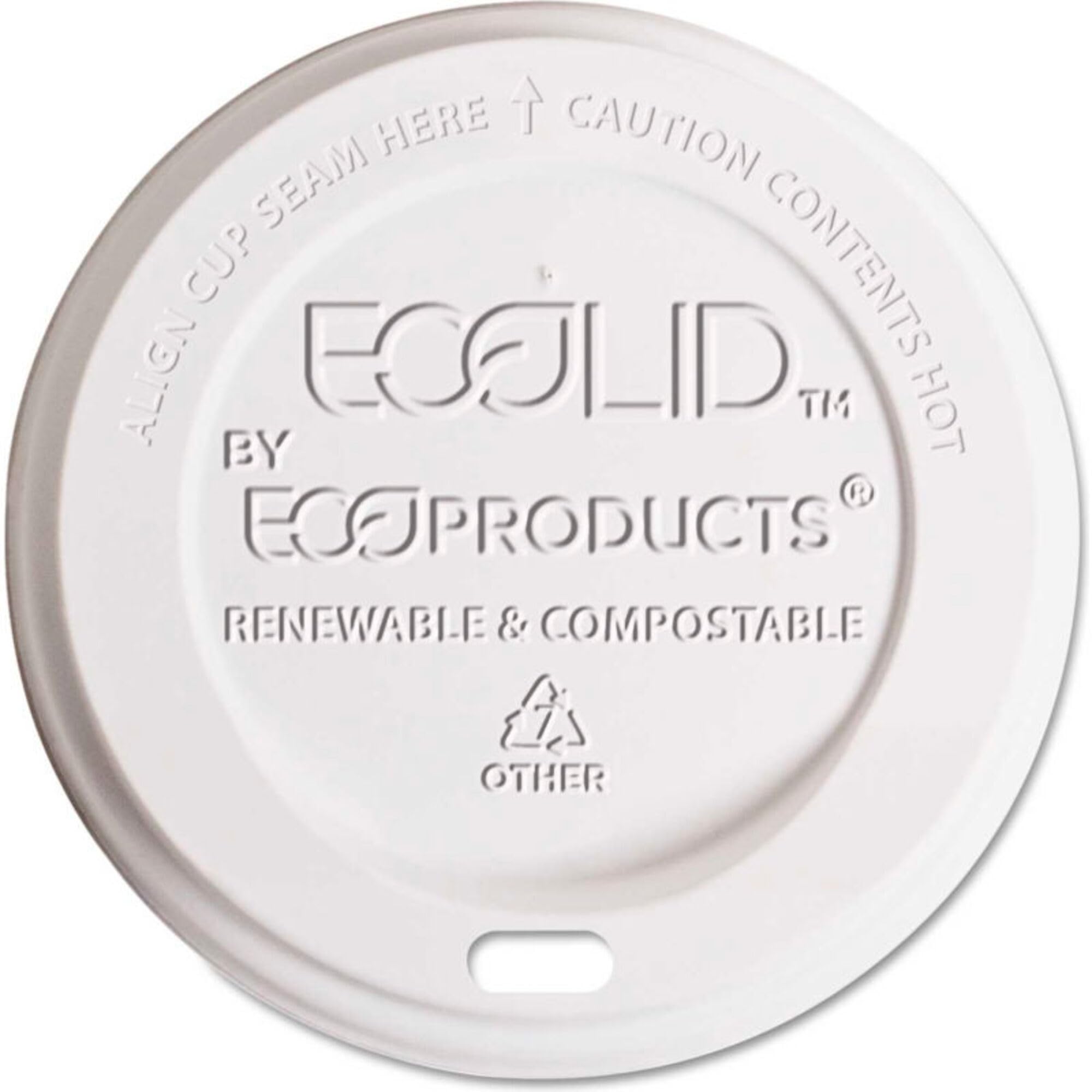 ECOEPECOLID8 - Eco-Friendly Compostable Hot Cup Lids | Sustainable & Biodegradable Coffee Cup Covers for Takeout, Cafes, and Office Use