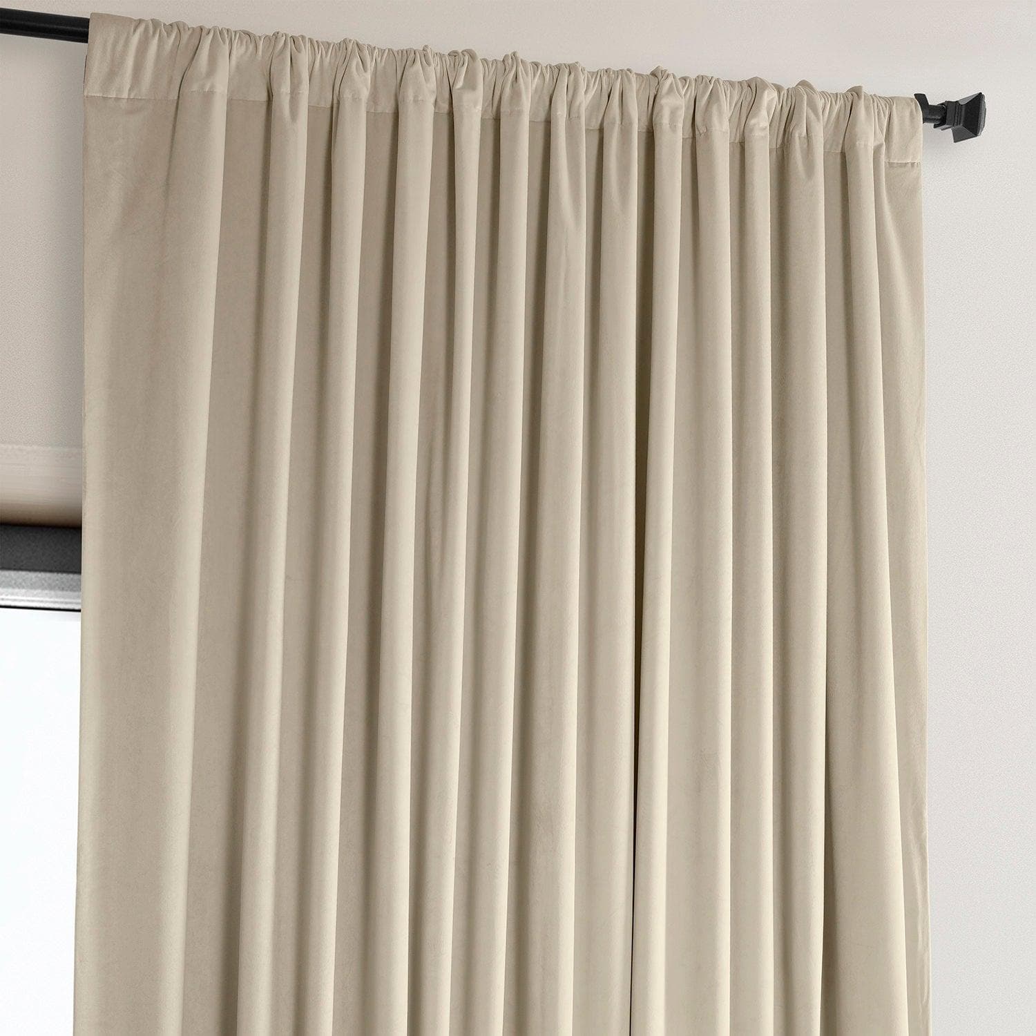 Luxury Angora Beige Extra Wide Plush Velvet Blackout Curtains for Bedroom & Living Room - Soundproof Thermal Insulated Drapes for Hotels, Home Theater, and Nursery