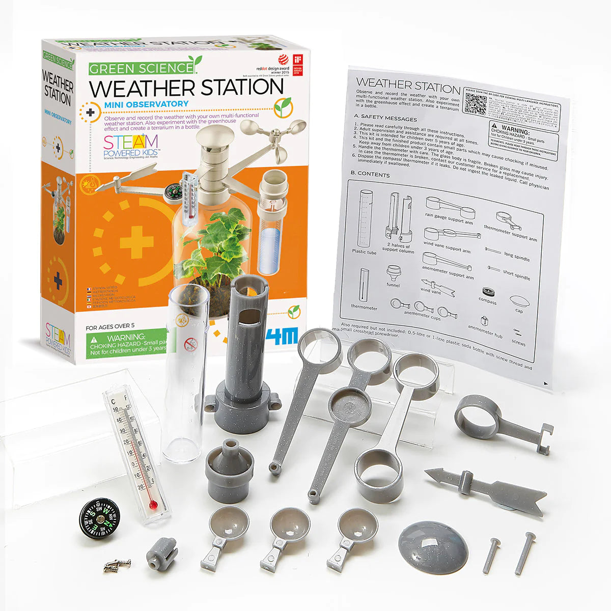 Green Science Weather Station Kit for Kids - STEM Educational Toy, Learn About Climate & Meteorology - Perfect for Home, Classroom & Outdoor Science Experiments
