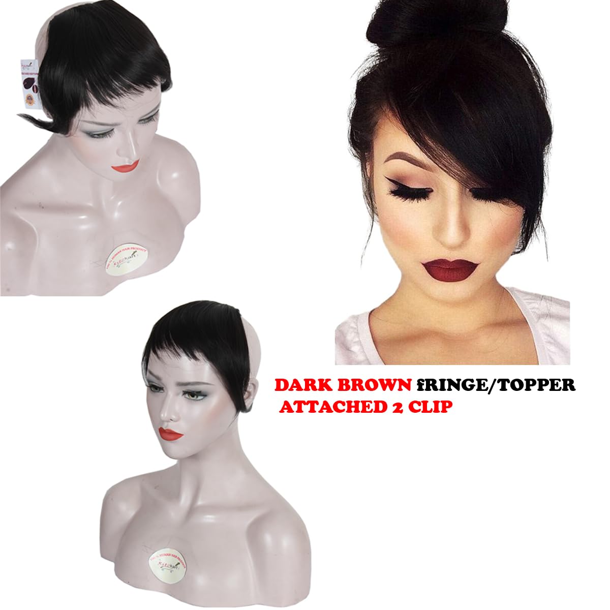 Ritzkart Human Hair Topper for Women - 10 Inch Length, 4 Inch Width, 30g (#4 Dark Brown) - Clip-in Hairpiece for Baldness, Thinning Hair & Side/Center Fringe - Perfect for Daily Wear, Work & Special Occasions