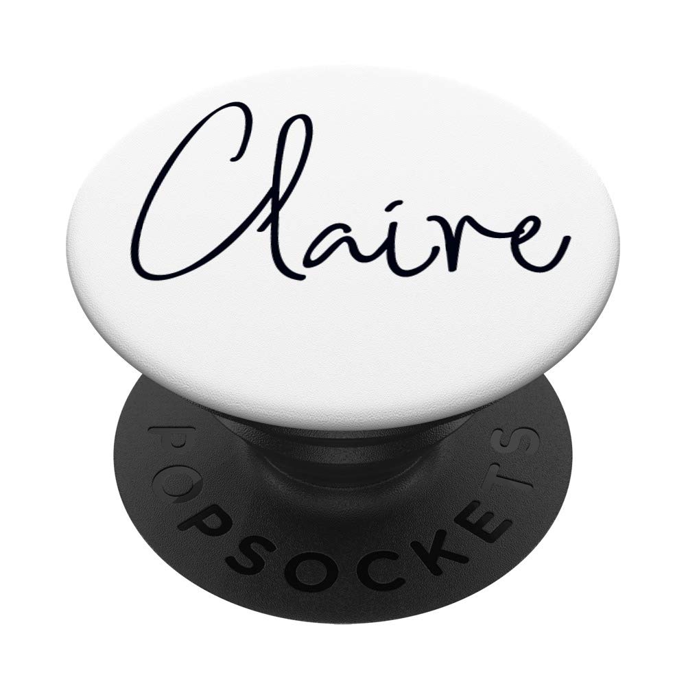 Claire Name Custom PopSockets PopGrip - Personalized Phone Grip with Swappable Top for iPhone, Samsung & Tablets | Perfect Gift for Girls, Teens & Women | Home, Office & Travel Use