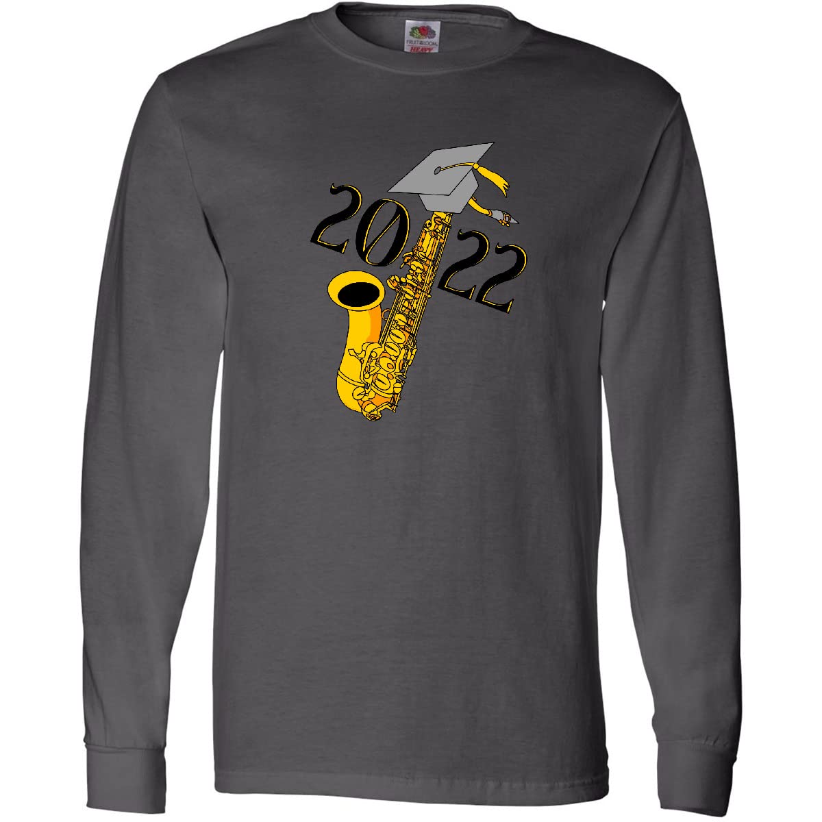 Inktastic Saxophone 2022 Graduation Long Sleeve T-Shirt - Music Lover Gift for Band Students & Jazz Enthusiasts - Perfect for Concerts, School Events & Graduation Parties