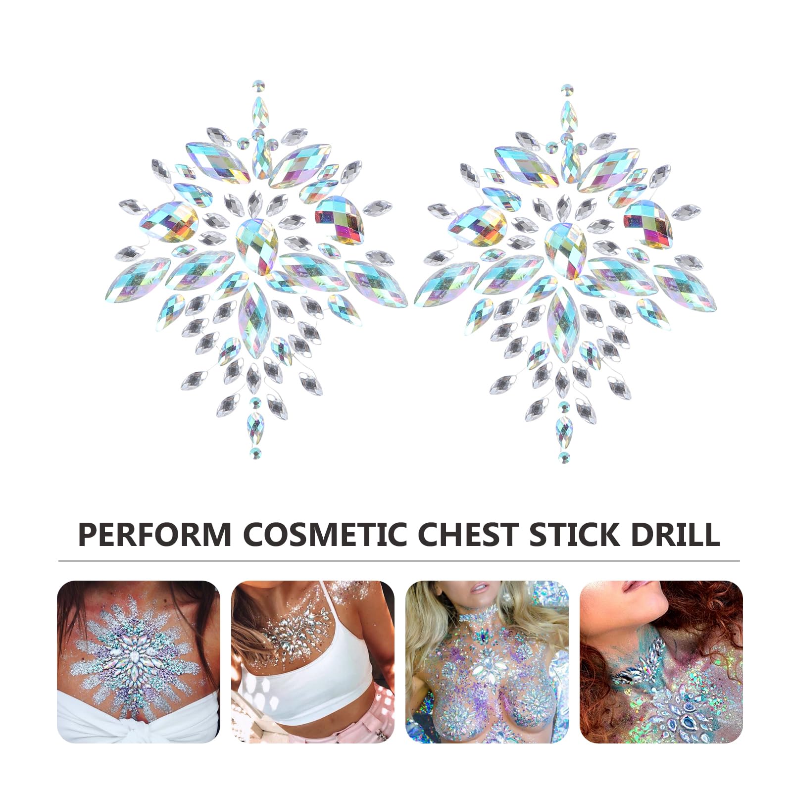 Sparkling Rhinestone Face & Body Gems - Self-Adhesive Nipple Stickers, Bra Decorations & Tattoo Accessories for Women - Perfect for Carnival, Parties, Bachelorette & Festive Events