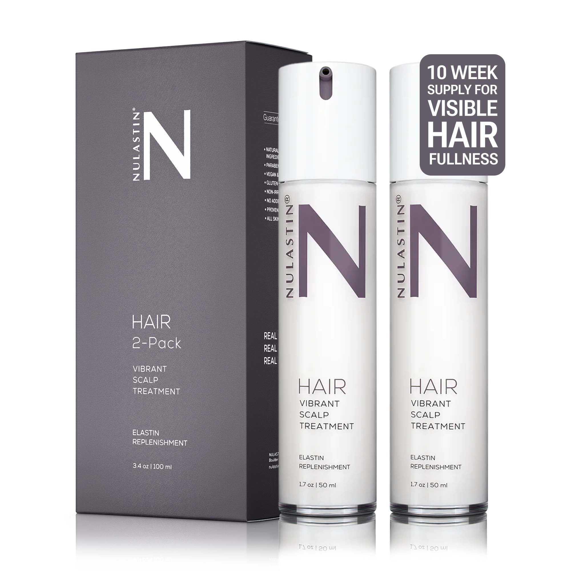 NULASTIN Hair Serum for Thinning Hair - Keratin & Peptides Scalp Treatment to Reduce Shedding & Boost Volume - 2 Pack (1.7 Oz Each) - Ideal for Daily Hair Care & Thicker Looking Hair Growth
