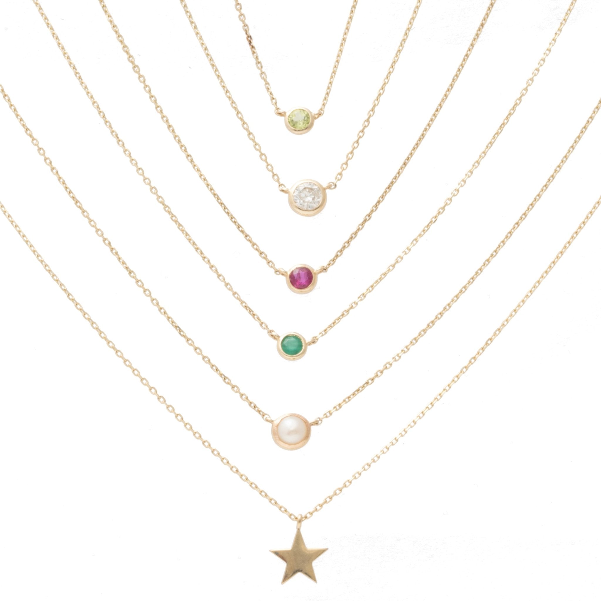 14K Yellow Gold Freshwater Pearl Station Necklace - Elegant Bezel Setting for Women, Perfect for Weddings, Parties & Everyday Wear