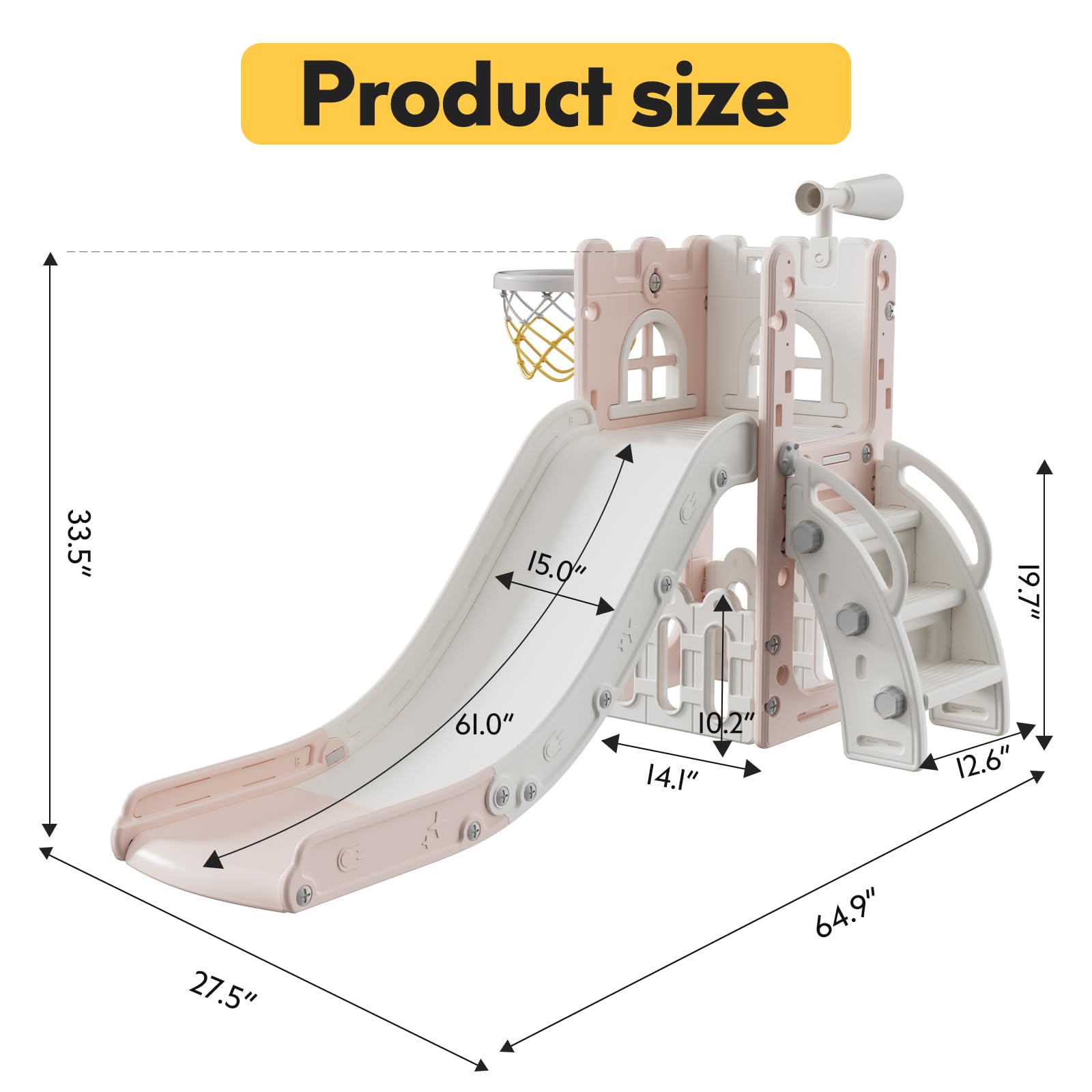 **Toddler Slide for Indoor & Outdoor Play - Kids Slide Playset with Storage & Non-Slip Steps - Perfect Gift for Boys & Girls Ages 1-3 - Ideal for Backyards, Playrooms & Daycares**