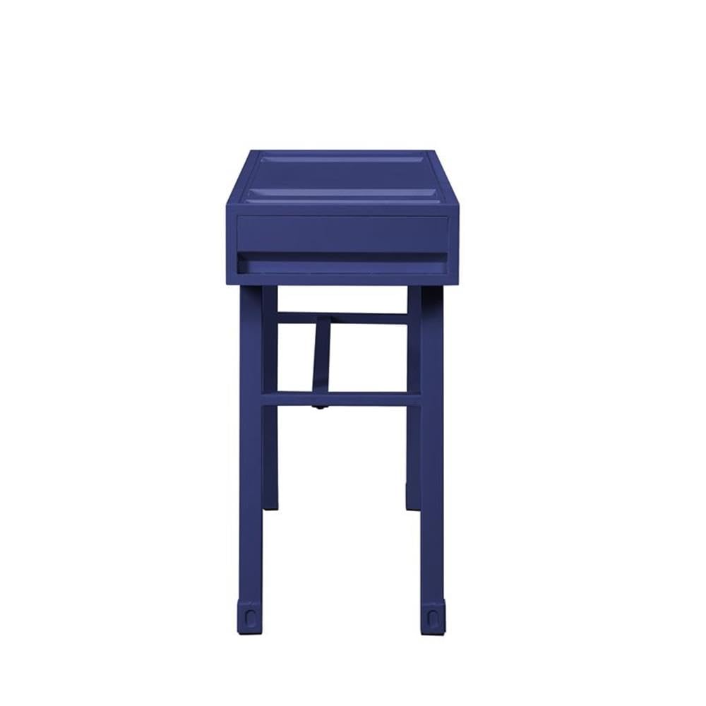 BOWERY HILL Contemporary Blue Wood Vanity Desk with 1 Drawer - Perfect for Bedroom Makeup Dressing Table & Home Office Workspace