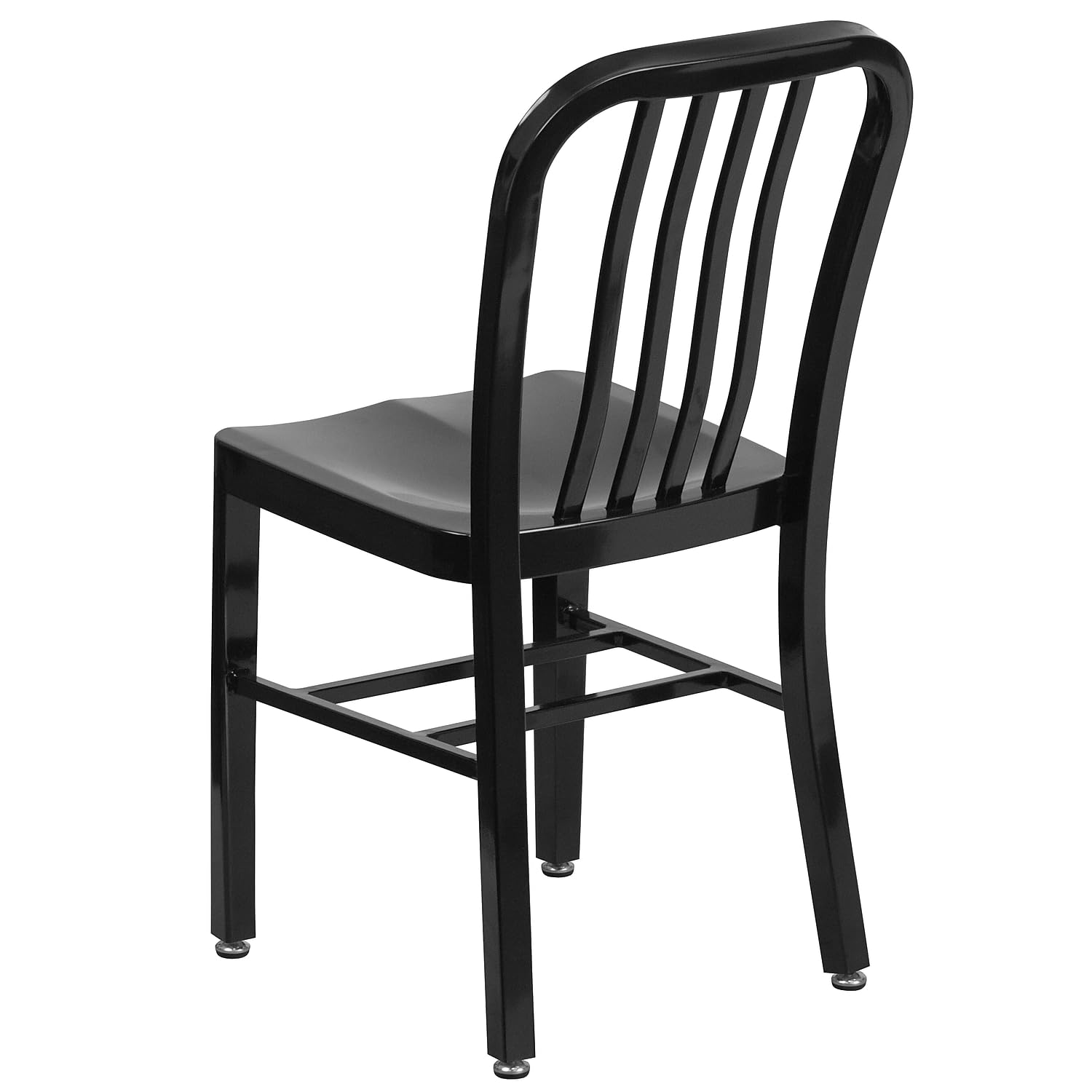 Flash Furniture Commercial Grade Black Metal Indoor-Outdoor Chair - Heavy Duty Stackable Dining Chairs for Restaurants, Cafes & Patio Use
