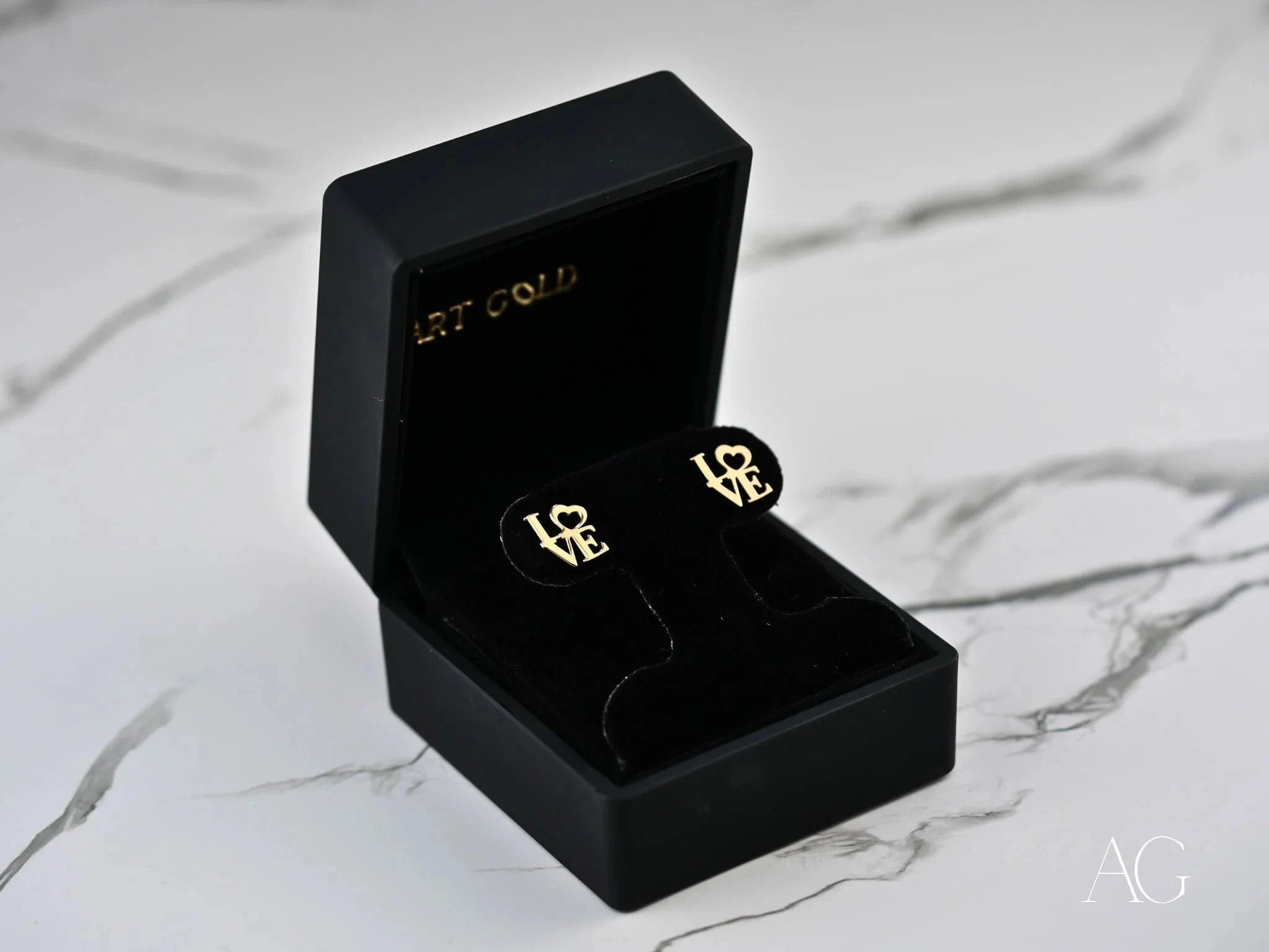 18K Gold LOVE Earrings for Women - Elegant & Luxurious Valentine's Day Gift - Perfect for Weddings, Anniversaries & Romantic Occasions