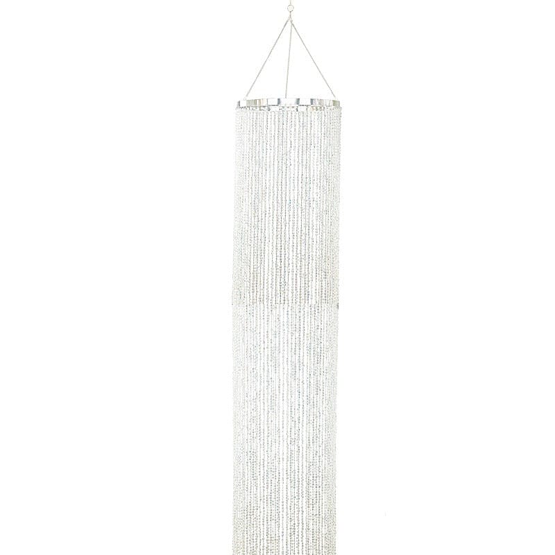 Elegant Clear Crystal Beaded Column Chandelier - Perfect for Dining Room, Living Room & Bedroom Lighting Decor