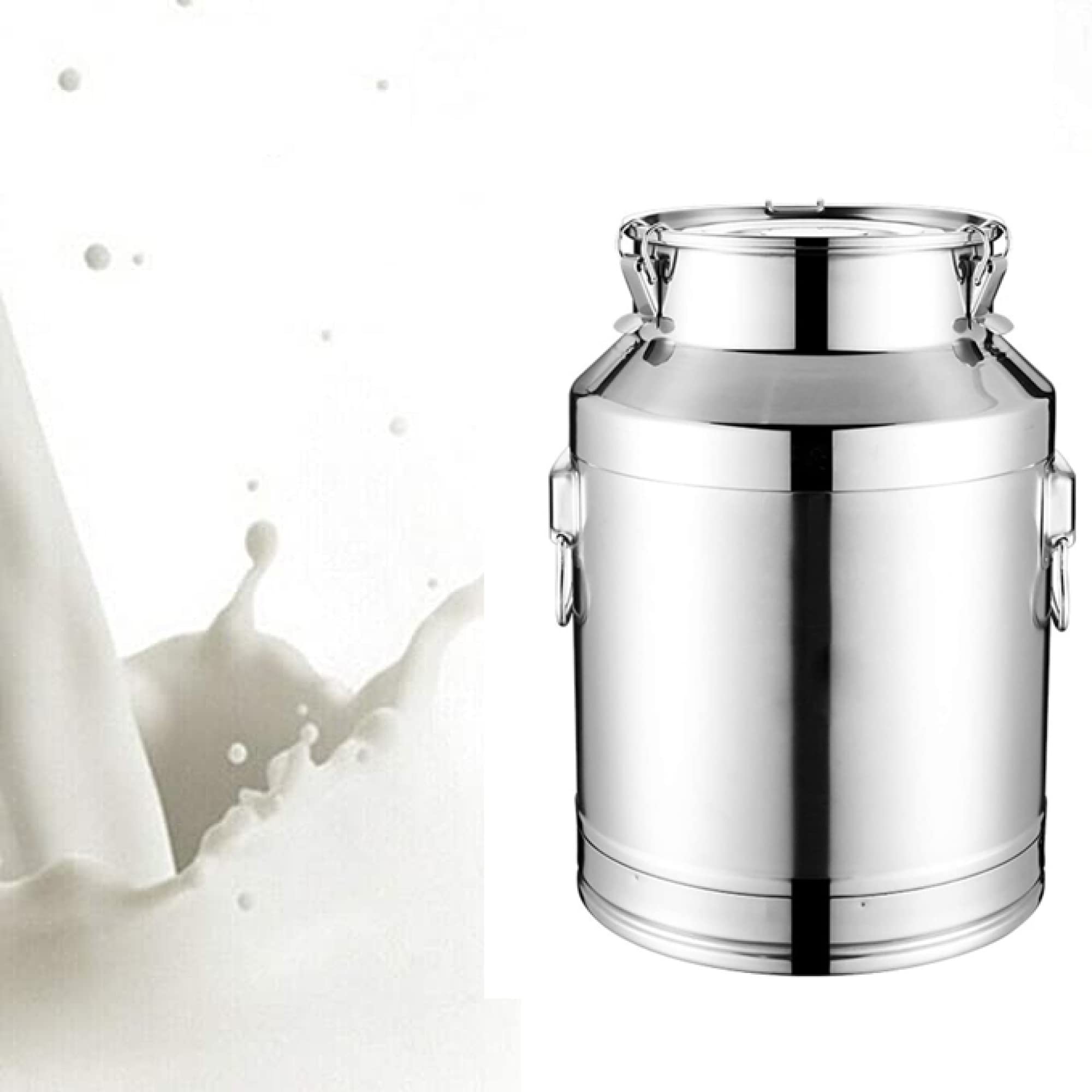 58L Stainless Steel Milk Can - Airtight Storage Jug for Liquid & Solid Food, Fermentation Wine Pail Bucket, Oil Barrel & Tea Canister - Perfect for Home Brewing, Kitchen Storage & Farm Use