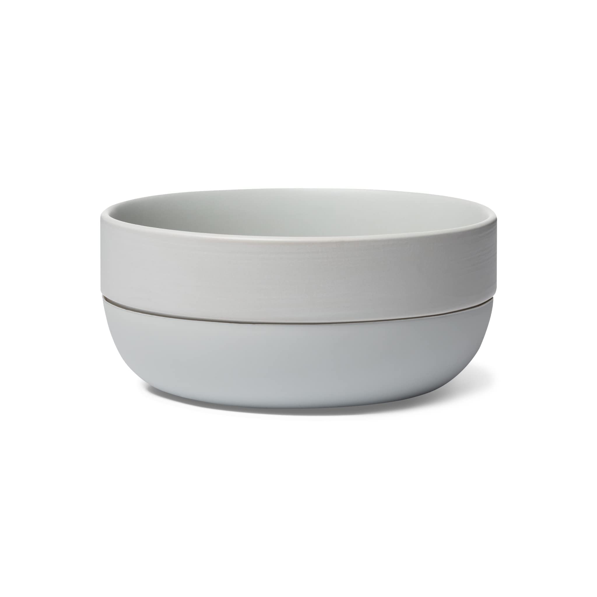 Waggo Non-Slip Ceramic Dog Bowl with Rubber Base for Small & Large Breeds - Heavyweight Pet Food Dish, Dishwasher Safe, Light Grey - Perfect for Home, Kitchen, Travel & Outdoor Feeding