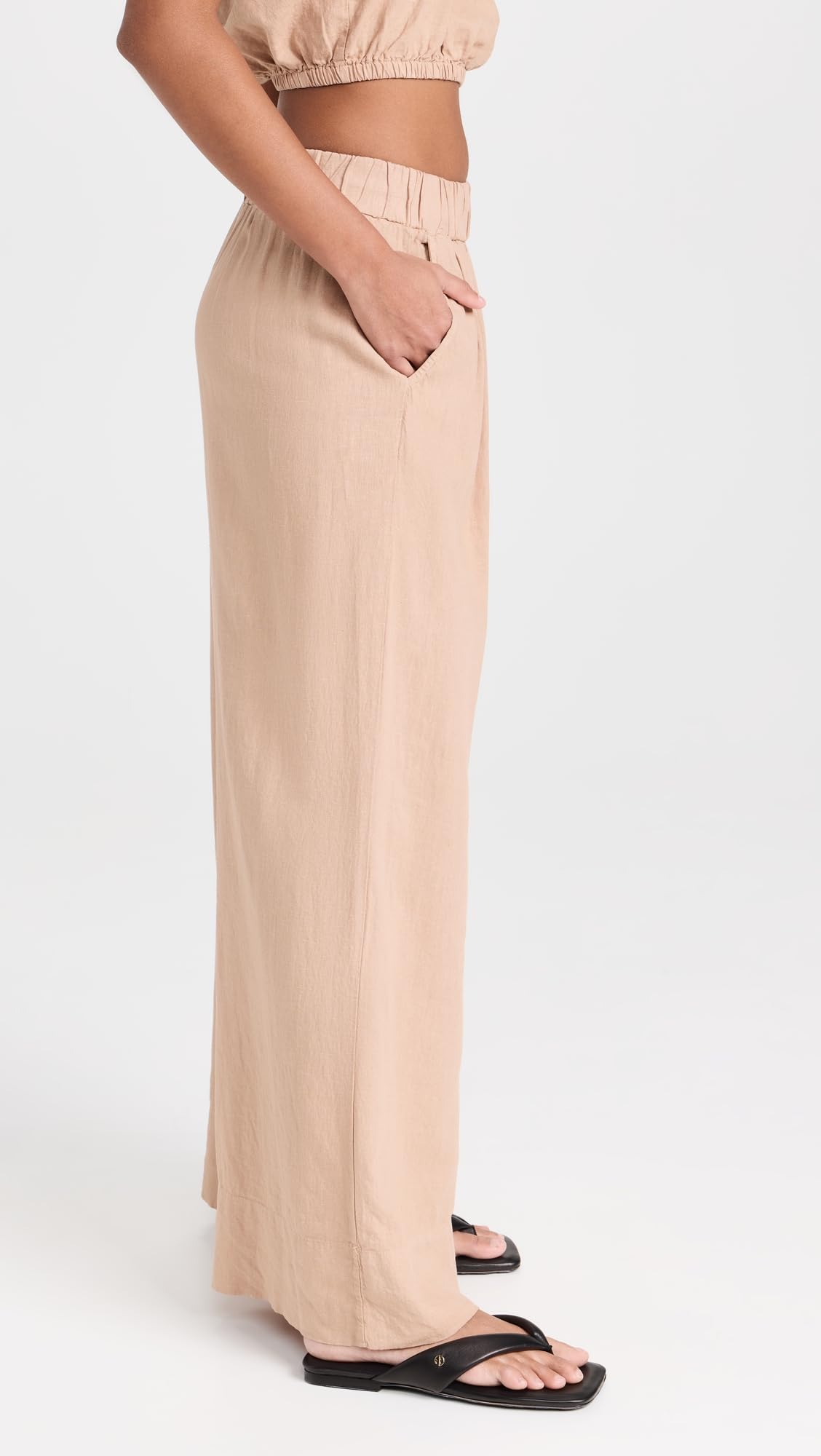 Stylish Women's Linen Wide Leg Pull On Pants - Comfortable & Breathable Summer Casual Trousers for Beach, Travel, and Everyday Wear