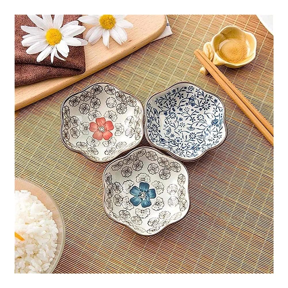 Premium Stoneware Dinner Plate Set - 12-Piece Ceramic Plates for Kitchen, Dining & Entertaining | Soy Sauce, Vinegar & Sushi Dishes | Elegant Tableware for Restaurants, Home & Special Occasions