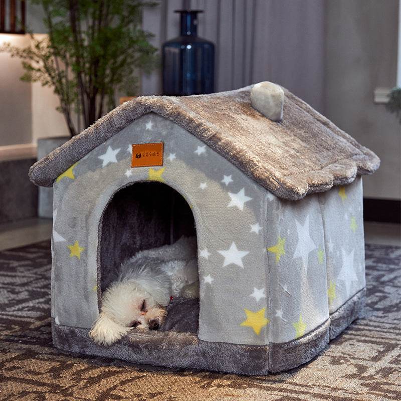 Foldable Pet Bed House - Portable & Washable Dog Cat Bed for Small Medium Pets - Perfect for Travel, Camping & Home Use