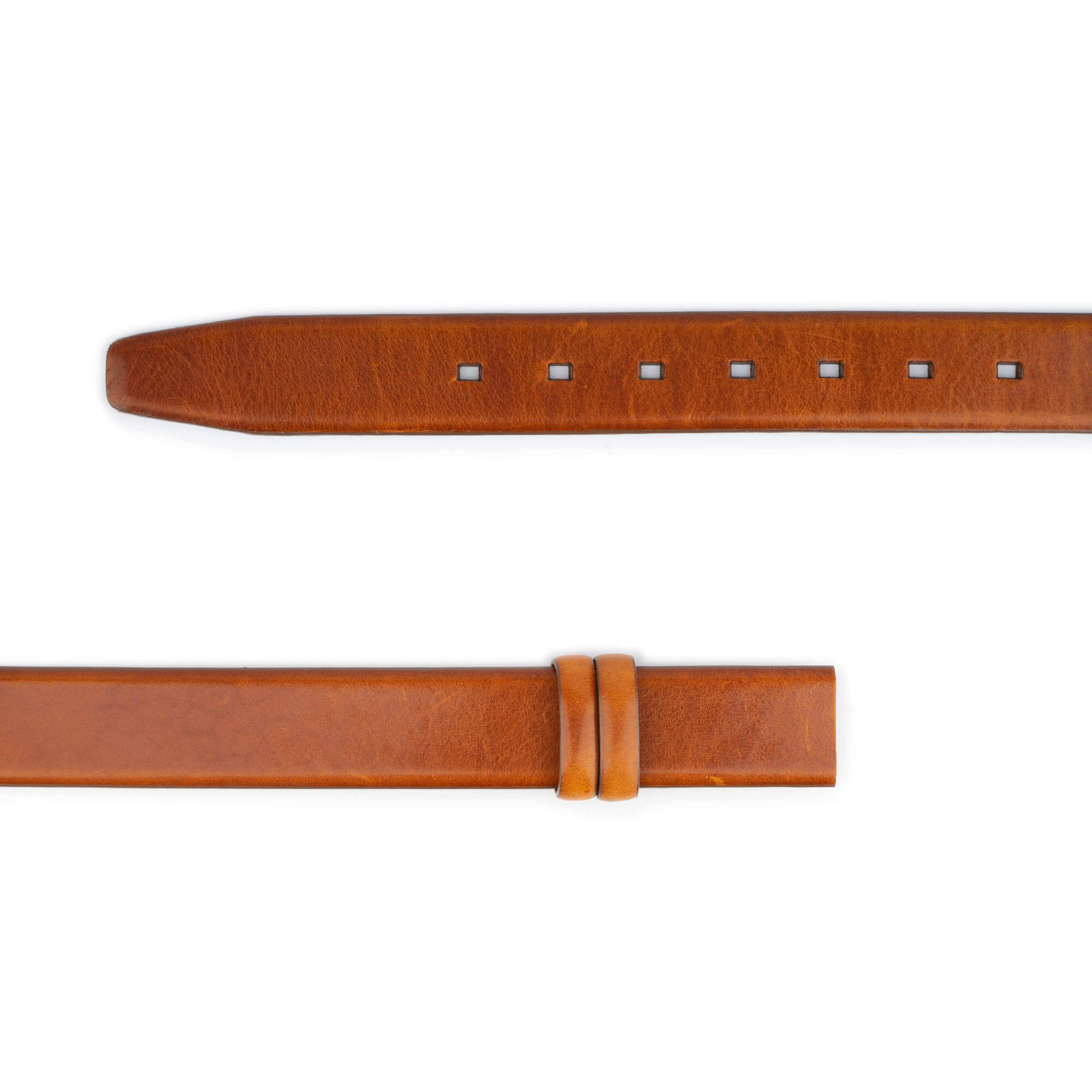 Genuine Leather Belt Strap for Cartier Buckle Replacement - Men's Cognac Brown Dress Belt for Formal & Casual Wear