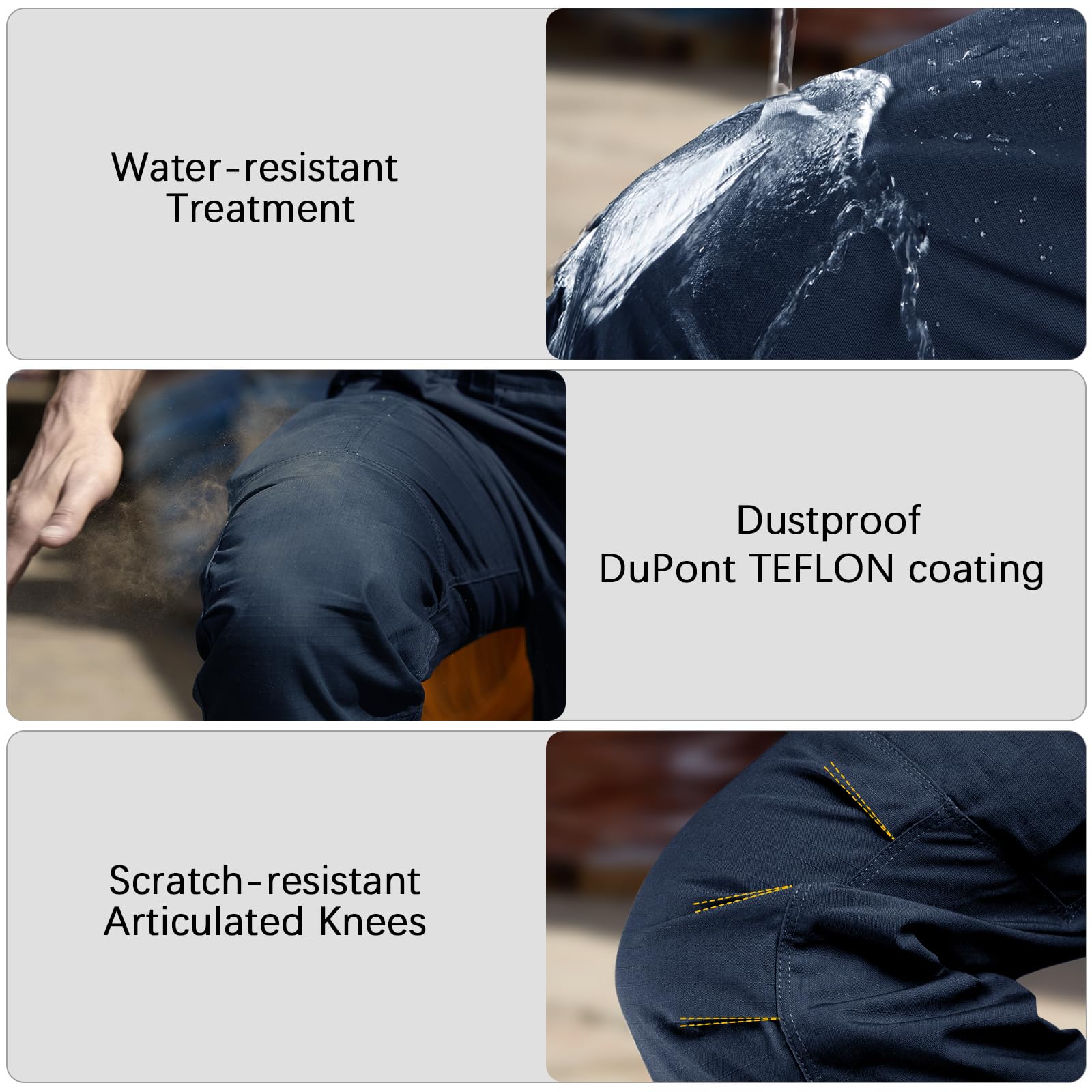 FREE SOLDIER Men's Tactical Cargo Pants - Water Resistant Ripstop Work Pants for Outdoor Hiking, Camping & Everyday Wear - Lightweight Durable Men's Pants for Adventure & Work