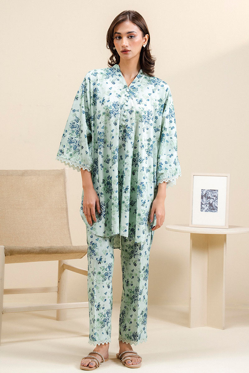 MINT FROST 2-Piece Printed Linen Suit Set for Women - Summer Office Wear & Casual Outfits - Breathable Comfort for Business Meetings & Outdoor Events