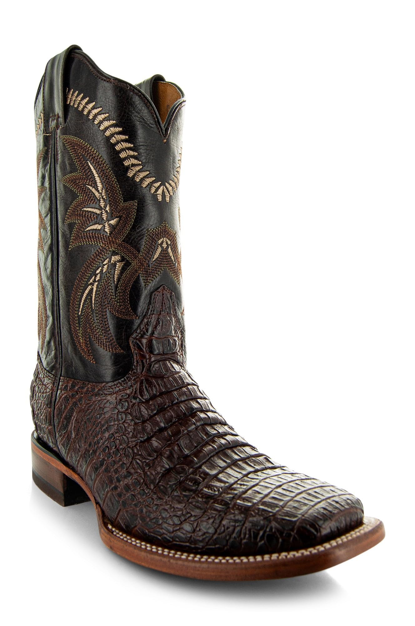 Men's Caiman Belly Print Cowboy Boots by Soto Boots H4001 - Western Style Leather Boots for Rodeo, Country Dance & Outdoor Adventures