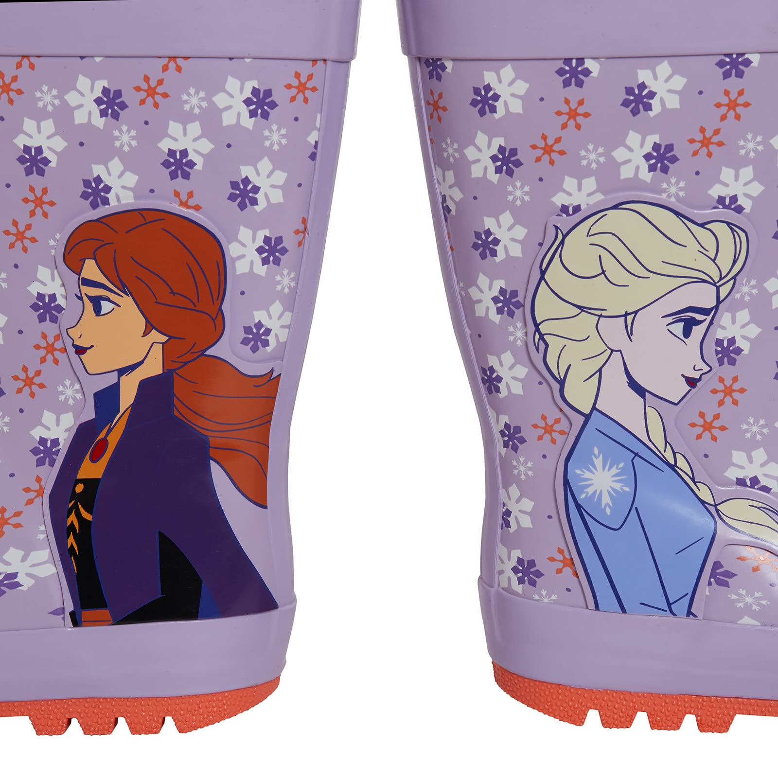 Disney Frozen 2 Elsa & Anna Girls' Waterproof Rubber Rain Boots - Tie Top Wellington Boots for Snow, Rain & Outdoor Play - Kids' Winter & Spring Footwear for School, Park & Puddle Jumping