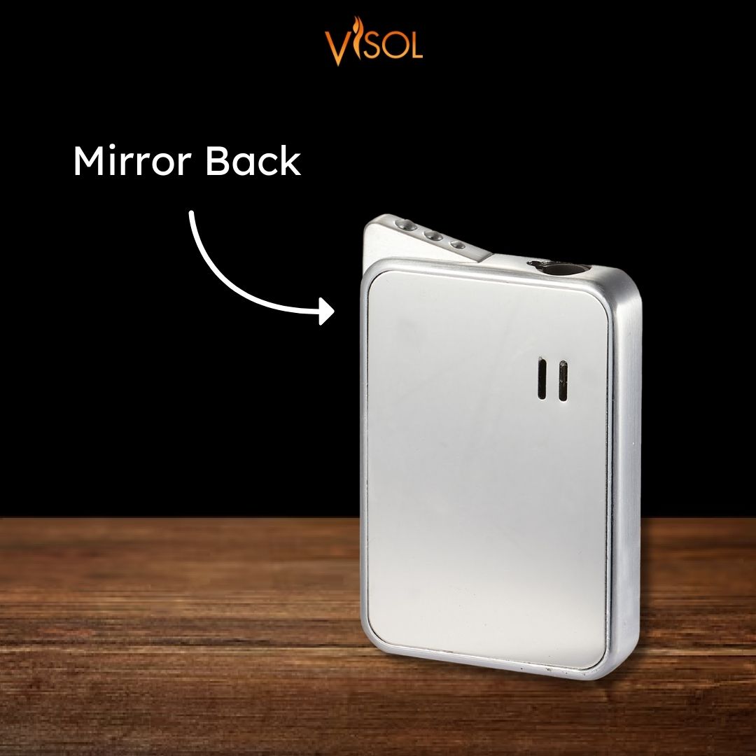 Premium Visol Elk Single Flame Cigar Lighter in Silver - Perfect for Cigar Aficionados & Outdoor Enthusiasts