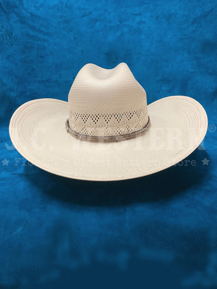 Larry Mahan MSP430PALX 10X Cowboy Hat - Ivory Straw Western Hat for Men - Perfect for Rodeo, Country Music Festivals & Outdoor Adventures