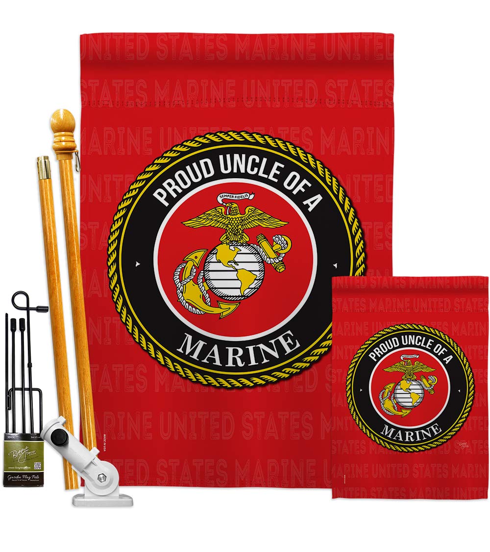 USMC Semper Fi Garden Flag Kit - Double-Sided 28x40 Inch Marine Corps Yard Banner for Veterans, Armed Forces & Military Families | Patriotic Outdoor Decor for Home, Garden & Memorial Day Celebrations | Made in USA