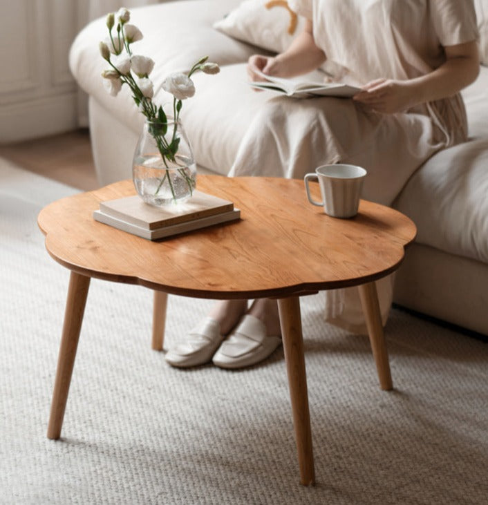 Premium Black Walnut & Cherry Solid Wood Coffee Table - Handcrafted Rustic Modern Living Room Centerpiece for Home Decor