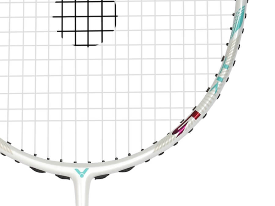 Victor Thruster K R (TK-R) Badminton Racket - Lightweight Carbon Fiber Badminton Racquet with High Tension for Power & Control (White) - Perfect for Professional Players & Competitive Tournaments