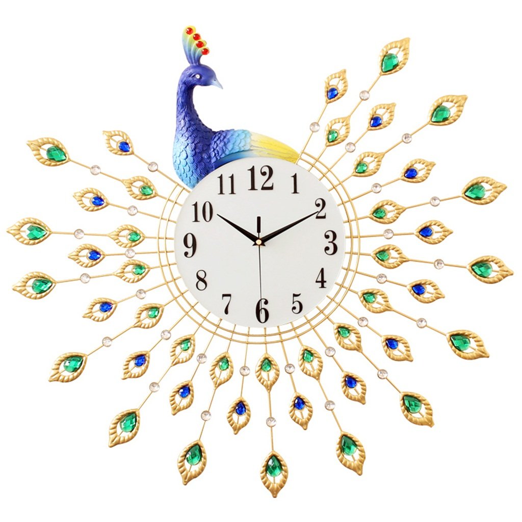 Peacock Wall Clock - Modern Minimalist Round Quartz Silent Watch for Living Room, Bedroom, Office - 27.2 x 27.2 Inches (69x69cm) - Elegant Home Decor & Unique Gift Idea