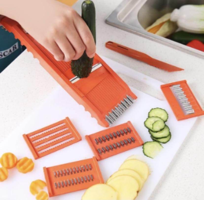 6-in-1 Multi-Function Vegetable Fruit Slicer Pro - Kitchen Mandoline Slicer for Potato, Carrot, Onion & More - Perfect for Salad Prep, Meal Prepping & Healthy Cooking