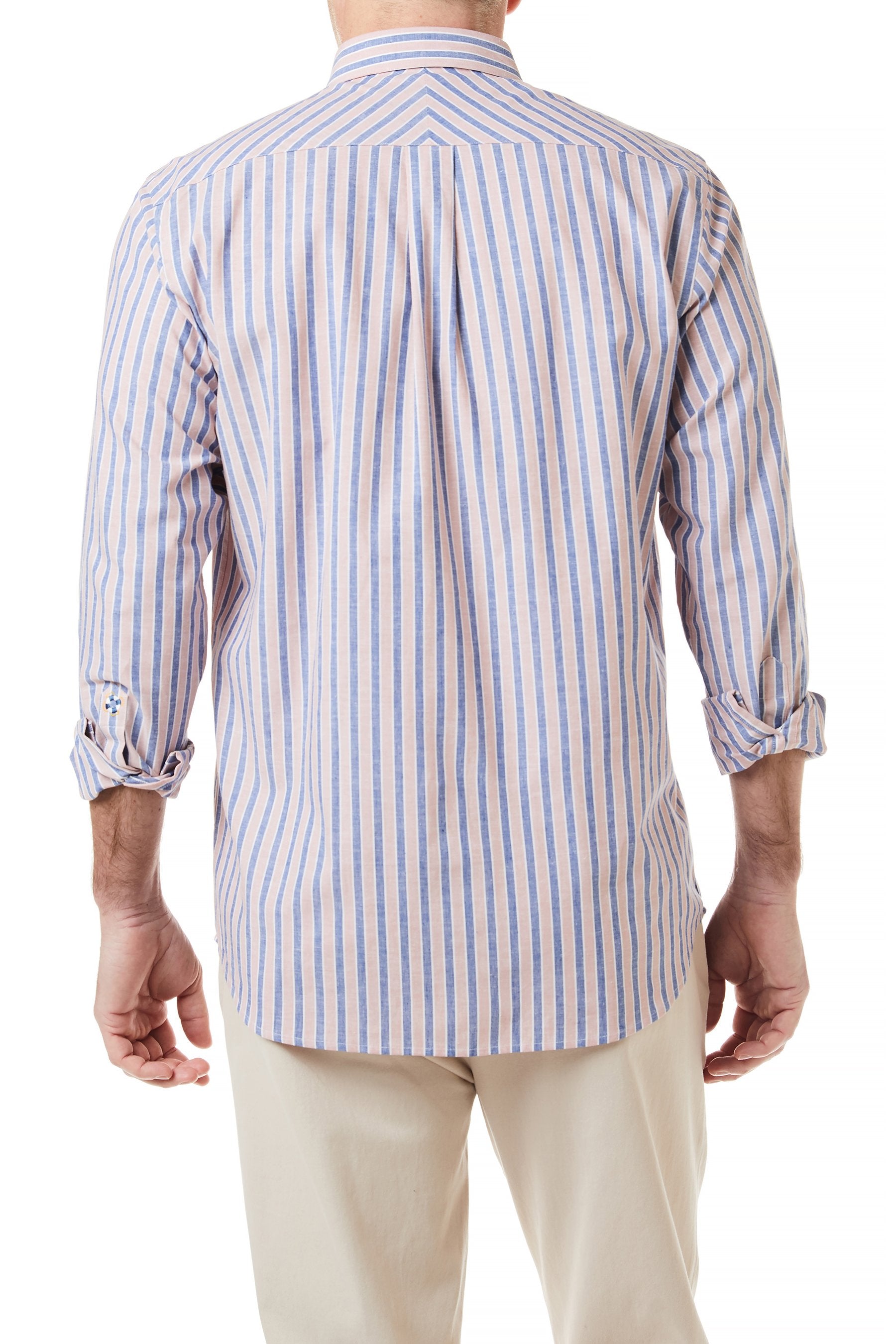 Chase Shirt Wharf Stripe Navy and Red | Classic Casual Button-Down Shirt for Men | Perfect for Office, Date Night & Weekend Outings