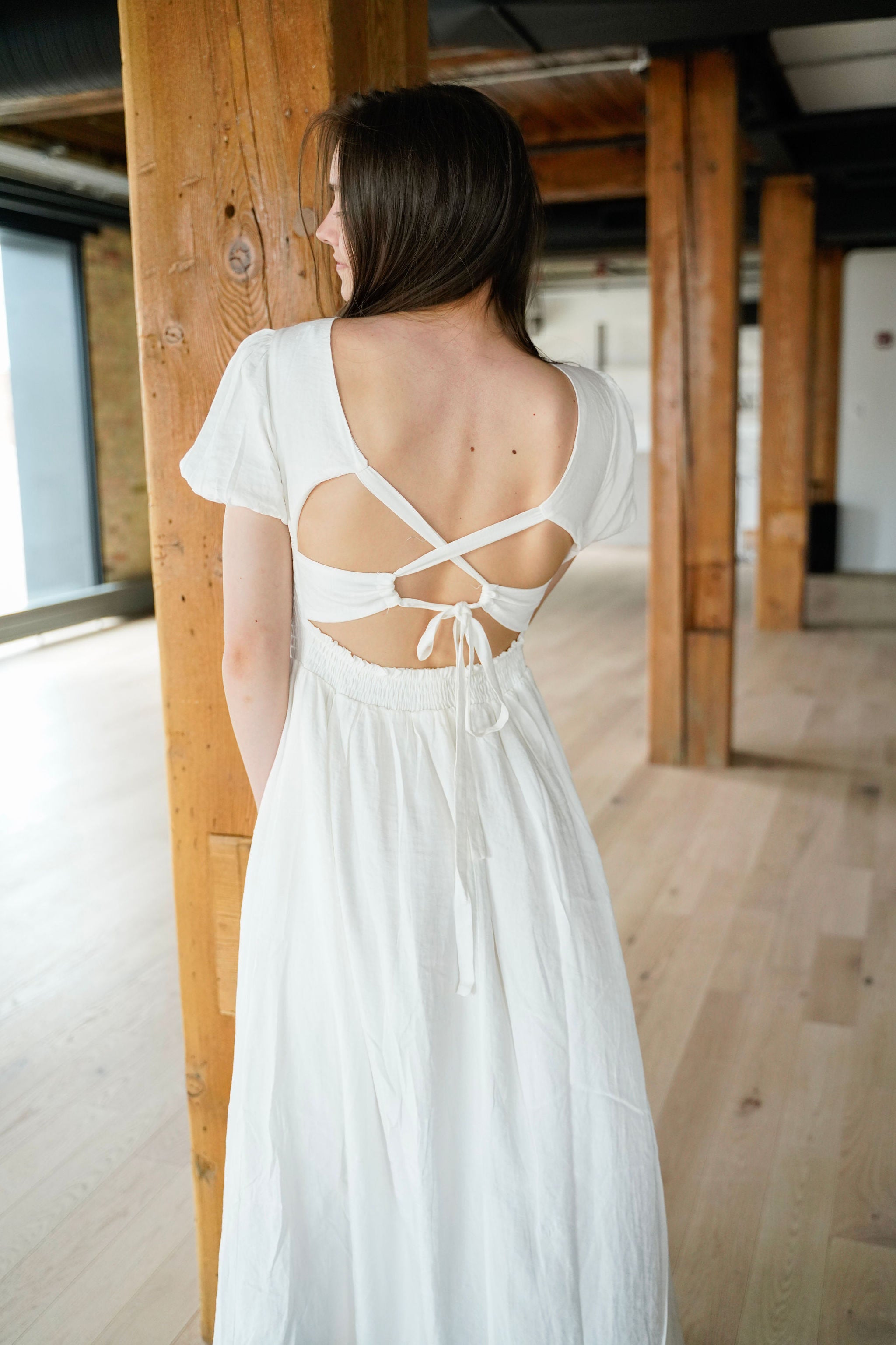 Elegant Lace-Up Back Midi Dress for Women - Perfect for Parties, Weddings & Special Occasions